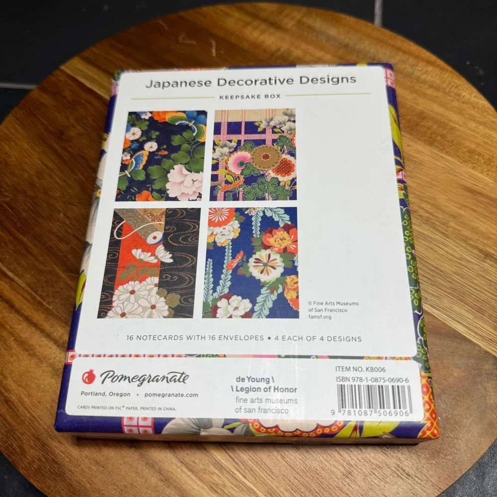 Pomegranate Japanese Decorative Designs Keepsake Box 16 Notecards Envelopes